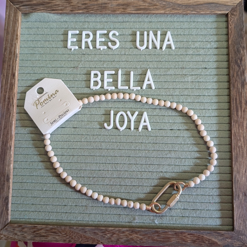 Porina Cream Beaded Necklace